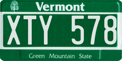 VT license plate XTY578