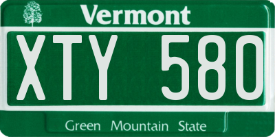 VT license plate XTY580
