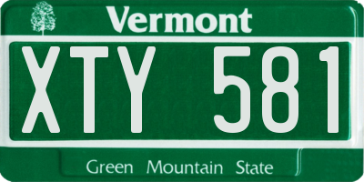 VT license plate XTY581