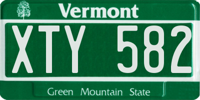 VT license plate XTY582