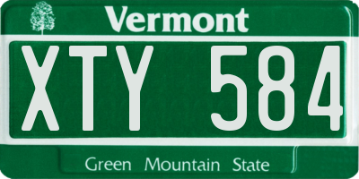 VT license plate XTY584