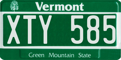 VT license plate XTY585