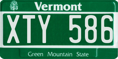 VT license plate XTY586