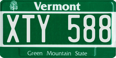 VT license plate XTY588