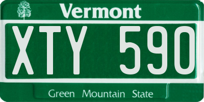 VT license plate XTY590