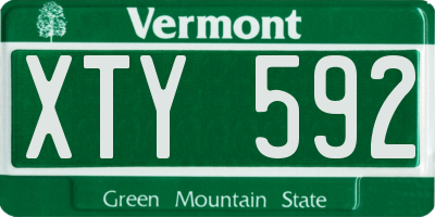 VT license plate XTY592
