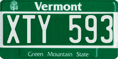 VT license plate XTY593