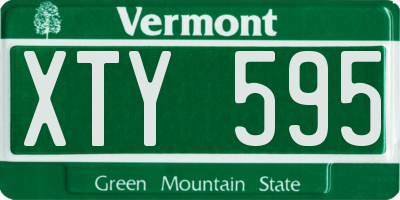 VT license plate XTY595