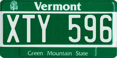 VT license plate XTY596