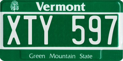 VT license plate XTY597