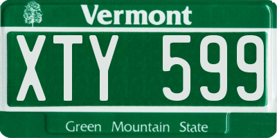 VT license plate XTY599