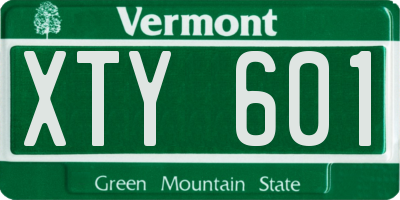 VT license plate XTY601