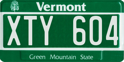 VT license plate XTY604