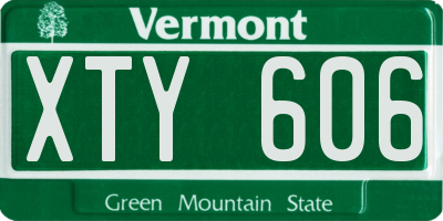 VT license plate XTY606