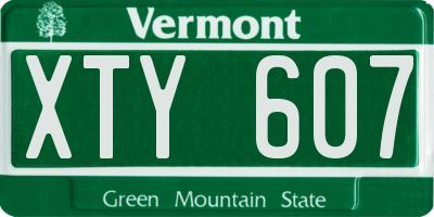 VT license plate XTY607