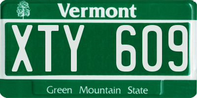 VT license plate XTY609
