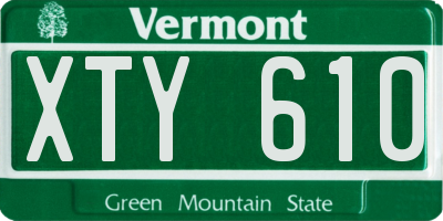 VT license plate XTY610