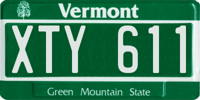 VT license plate XTY611
