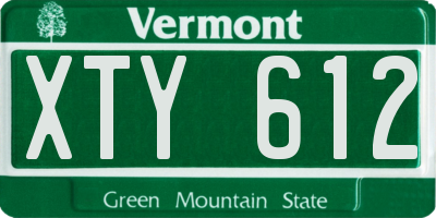 VT license plate XTY612