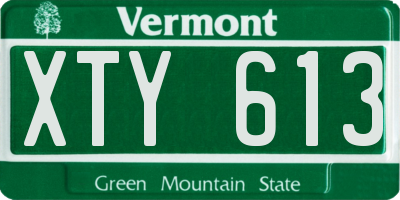 VT license plate XTY613