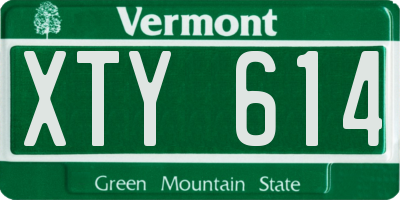VT license plate XTY614