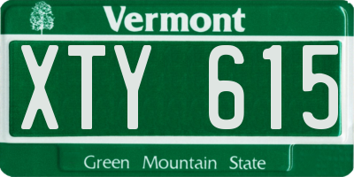 VT license plate XTY615