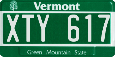 VT license plate XTY617