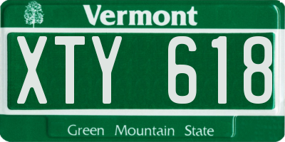VT license plate XTY618