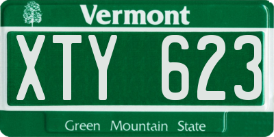 VT license plate XTY623