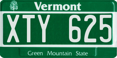 VT license plate XTY625