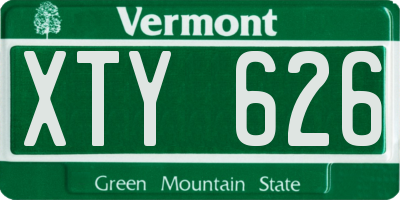 VT license plate XTY626