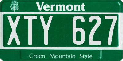 VT license plate XTY627