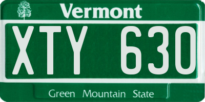 VT license plate XTY630