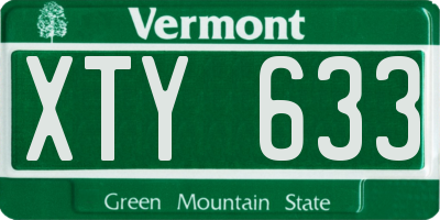 VT license plate XTY633