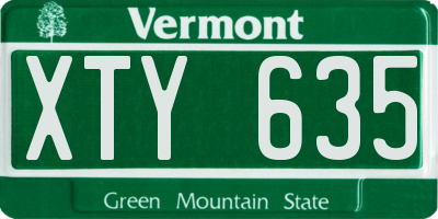 VT license plate XTY635