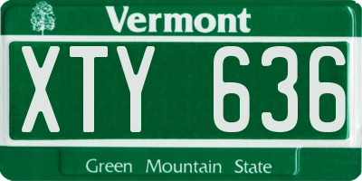 VT license plate XTY636