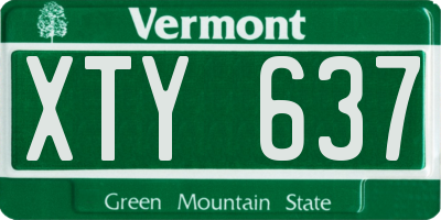 VT license plate XTY637