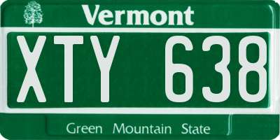 VT license plate XTY638