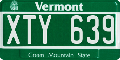 VT license plate XTY639
