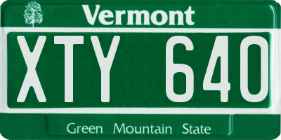 VT license plate XTY640