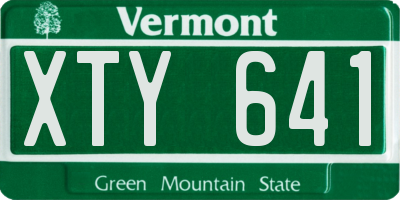 VT license plate XTY641