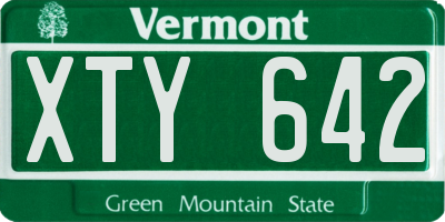 VT license plate XTY642