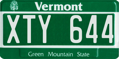 VT license plate XTY644