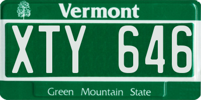 VT license plate XTY646