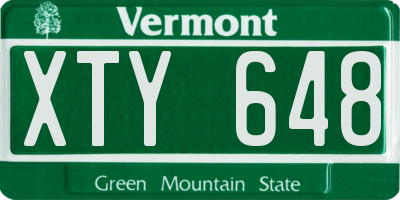 VT license plate XTY648