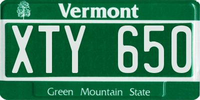 VT license plate XTY650