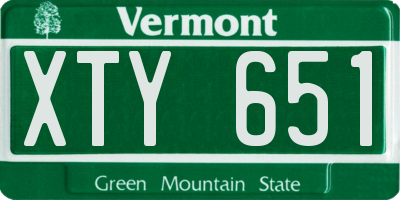 VT license plate XTY651