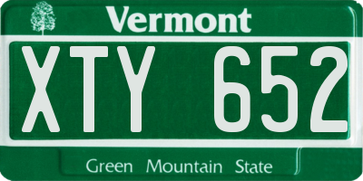 VT license plate XTY652