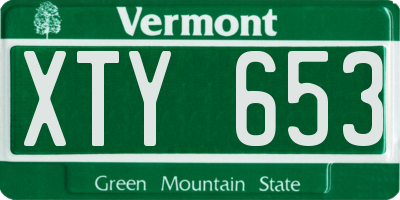 VT license plate XTY653