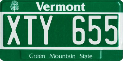 VT license plate XTY655